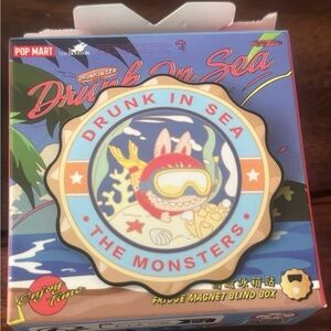 Labubu Fridge Magnet Drunk in Sea